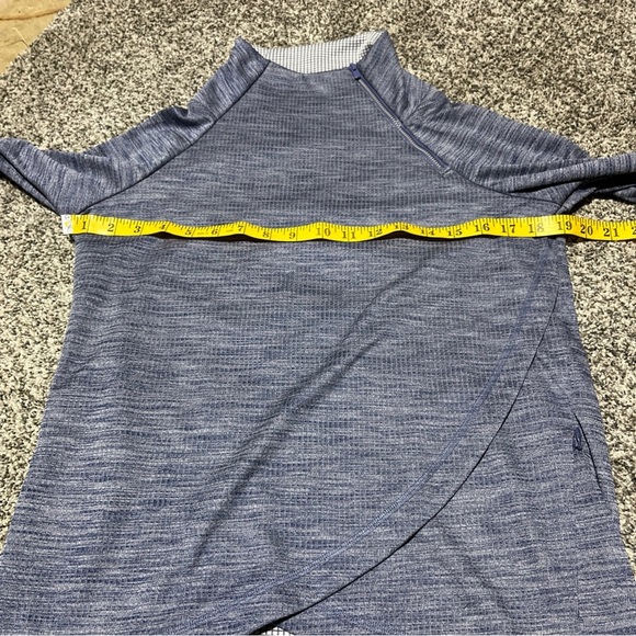 IBKUL Pullover Womens Medium Blue 1/4 Zip Asymmetrical Mock Neck Active UPF 50 - Picture 3 of 10